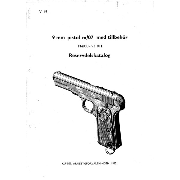 Reservdelskatalog pistol m/07