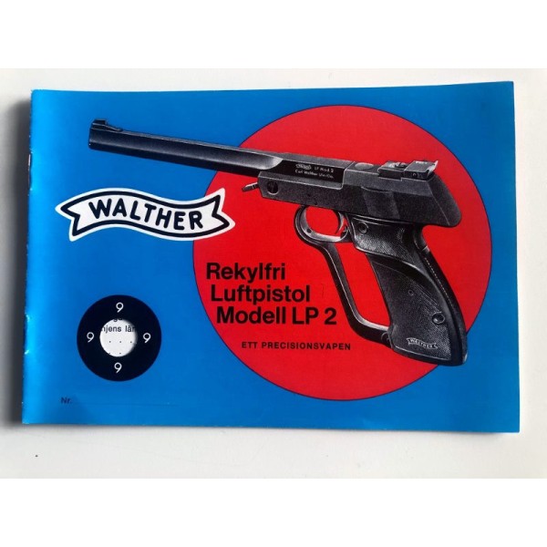 Instruktionsbok Walther Luftpistol LP2
