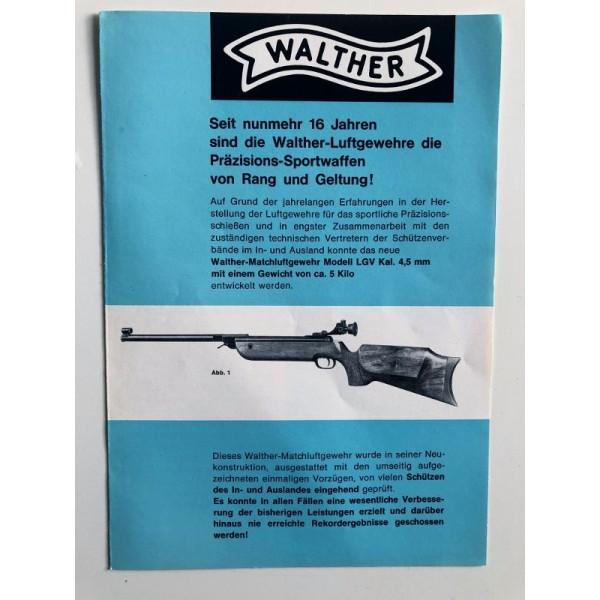 Instrukionshäfte Walther luftgevär LGV