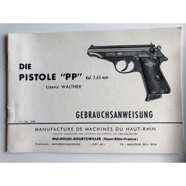 Instruktionsbok Walther PP (Manhurin)